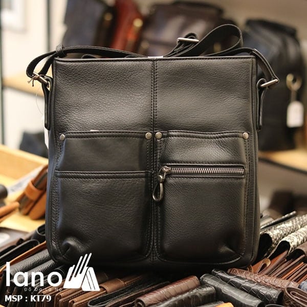 Túi da nam Lano đeo chéo thời trang da bò thật KT79