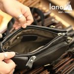 Túi đeo bụng da bò nam Lano nhỏ gọn tiện lợi bên trong