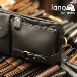 Túi đeo bụng da bò nam Lano nhỏ gọn tiện lợi - nghiêng
