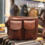 Túi đeo chéo nam da bò thật Lano tiện lợi phong cách bụi bặm mới 2018 KT84