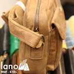 Túi đeo chéo nam Lano da bò thật thời trang bụi bặm KT81 - vàng bò cạnh bên