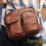 Túi đeo chéo nam Lano da bò thật thời trang bụi bặm KT81 - đeo sau lưng