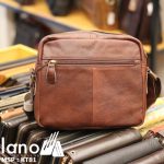 Túi đeo chéo nam Lano da bò thật thời trang bụi bặm KT81 - mặt sau