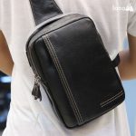 Túi da đeo chéo ngực nam thời trang trẻ trung Hautton TDL38 đeo sau lưng