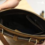 Túi xách nam công sở Lano da bò sáp đeo chéo xách tay KT78 bên trong