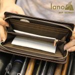Ví cầm tay nam da bò thời trang Lano nam tính VCTN031 bên trong