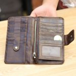 Ví da cầm tay nam Lano mỏng gọn tiện lợi VCTN028 bên trong