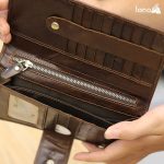 Ví da cầm tay nam Lano mỏng gọn tiện lợi VCTN028 bên trong