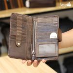 Ví da cầm tay nam Lano mỏng gọn tiện lợi VCTN028 bên trong