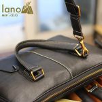 Cặp xách da nam cao cấp Lano đựng Macbook đẹp độc lạ CD72 - khóa kéo