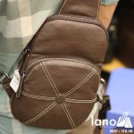 Túi da đeo chéo ngực nam Lano nhỏ gọn tiện lợi TDL48 nâu - đeo lưng