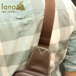 Túi da đeo chéo ngực nam Lano nhỏ gọn tiện lợi TDL48 nâu