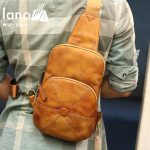 Túi da đeo chéo ngực nam Lano nhỏ gọn tiện lợi TDL48 vàng - đeo lưng