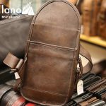 Túi da đeo ngực nam Lano thời trang sang trọng đẳng cấp cho phái mạnh TDL52 nâu - mặt sau