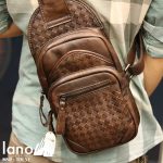 Túi da đeo ngực nam Lano thời trang sang trọng đẳng cấp cho phái mạnh TDL52 nâu - đeo lưng