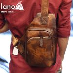 Túi da đeo ngực nam phong cách Lano thời trang gọn nhẹ TDL51 - đeo lưng