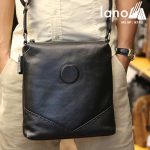 Túi da nam đeo chéo đựng iPad Lano thời trang công sở KT93 đen - đeo trước