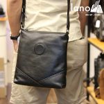Túi da nam đeo chéo đựng iPad Lano thời trang công sở KT93 đen - đeo sau lưng