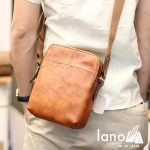 Túi da nam đeo chéo Lano gọn nhẹ sang trọng lịch lãm KT97 nâu vàng - đeo lưng