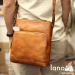 Túi đeo chéo nam công sở da bò đẳng cấp cho phái mạnh KT101 nâu vàng - đeo lưng