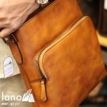 Túi đeo chéo nam công sở da bò đẳng cấp cho phái mạnh KT101 nâu vàng
