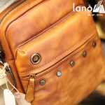 Túi đeo chéo nam da bò Lano cao cấp cho phái mạnh KT94 nâu vàng