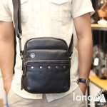 Túi đeo chéo nam da bò Lano cao cấp cho phái mạnh KT94 đen - đeo trước
