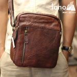Túi đeo chéo nam da thật Lano khỏe khoắn tiện lợi KT103 - đeo trước