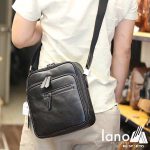 Túi đeo chéo nam Lano công sở da bò cực độc KT95 đen - đeo lưng