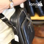 Túi đeo chéo nam Lano công sở da bò cực độc KT95 đen
