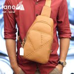 Túi đeo ngực nam Lano thời trang cao cấp TDL50 vàng - đeo trước ngực