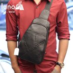 Túi đeo ngực nam Lano thời trang cao cấp TDL50 đen - đeo trước ngực