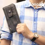 Ví cầm tay da bò thật mạnh mẽ cho nam giới VCTN042 trên tay