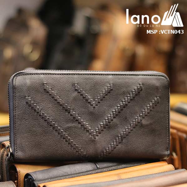 Ví da bò cầm tay Lano cao cấp sang trọng thời trang nhất VCTN043