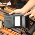 Ví da nam Lano nhỏ gọn tiện lợi 2 gấp VDN040-Xanh - bên trong
