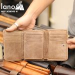 Ví da nam Lano nhỏ gọn tiện lợi 2 gấp VDN040-Nâu - ngăn trong