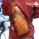 Túi da đeo trước ngựa nam Lano da bò thật TDL53 đeo lưng
