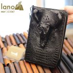 Túi Ví Bóp Cầm Tay Nam Da Cá Sấu Hàng Hiệu Giá Rẻ Siêu Đẳng Cấp CLT007 đen - nghiêng
