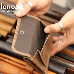 Ví da nam Lano nhỏ gọn tiện lợi 2 gấp VDN040-Nâu - ngăn ngoài