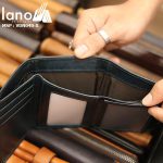 Ví da nam Lano nhỏ gọn tiện lợi 2 gấp VDN040-Xanh - bên trong