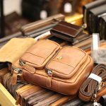 Túi đeo chéo nam mini da bò Lano KT118 nằm ngang