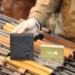 Ví da nam Lano ba gấp logo đầu trâu sang trọng VDN056