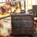 Túi da đeo chéo đựng iPad Lano da bò thật nắp đậy KT136