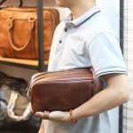 Túi cầm tay nam dạng hộp Lano da bò thật xách tay cao cấp CLT20