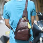 Túi da đeo ngực nam thời trang sang trọng da bò nhập khẩu TDL58