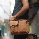 Túi da nam đeo chéo có quai xách thời trang tiện lợi KT150