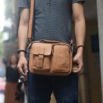 Túi da nam đeo chéo có quai xách thời trang tiện lợi KT150