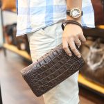 Ví cầm tay cá sấu hàng xuất khẩu 2 khóa kéo loại to VCSCT06