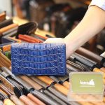 Ví cầm tay da cá sấu 2 gấp loại nhỏ trẻ trung mẫu mới 2019 VCSCT01