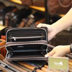 Ví cầm tay da cá sấu 2 khóa kéo thụt loại to VCSCT05